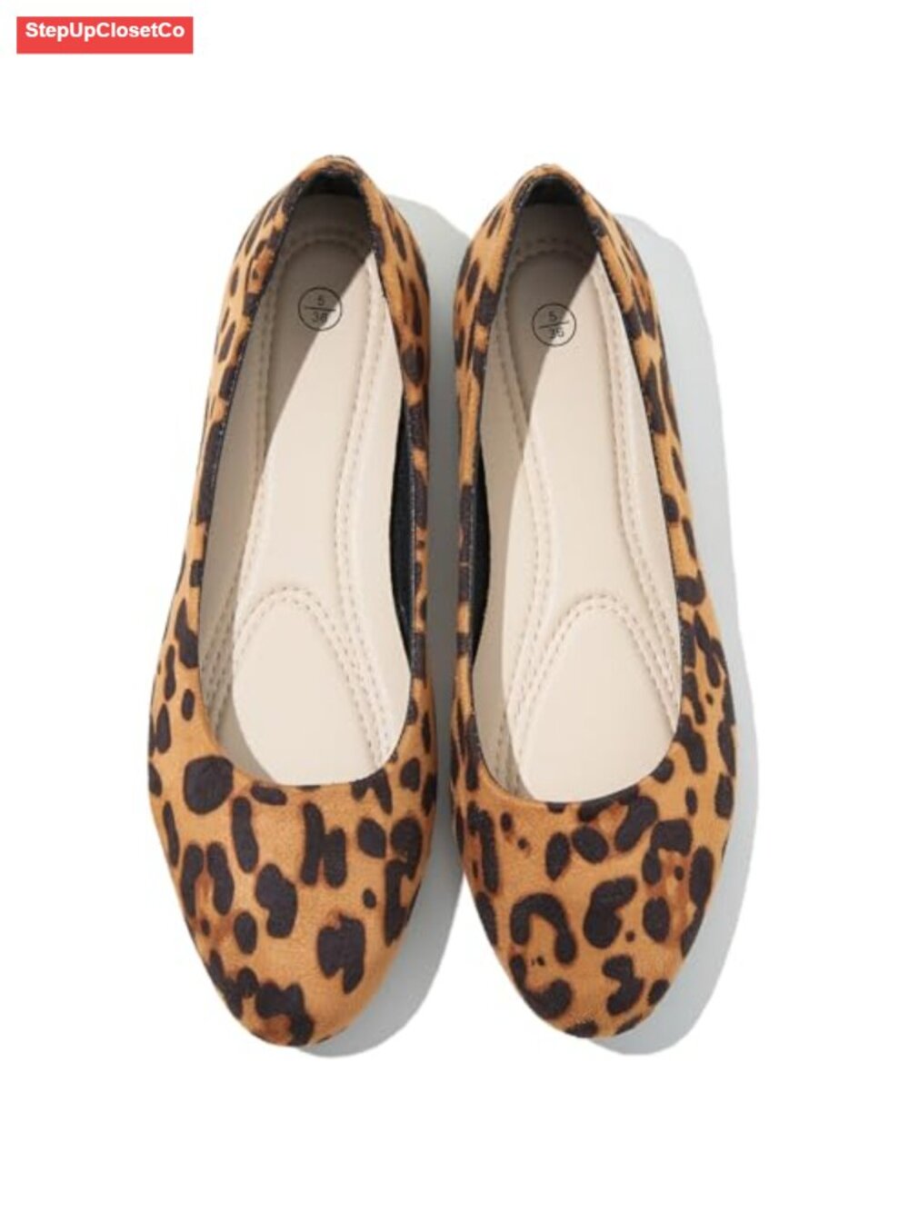 Suede Ballet Flats Memory Foam Round Toe Work Shoes